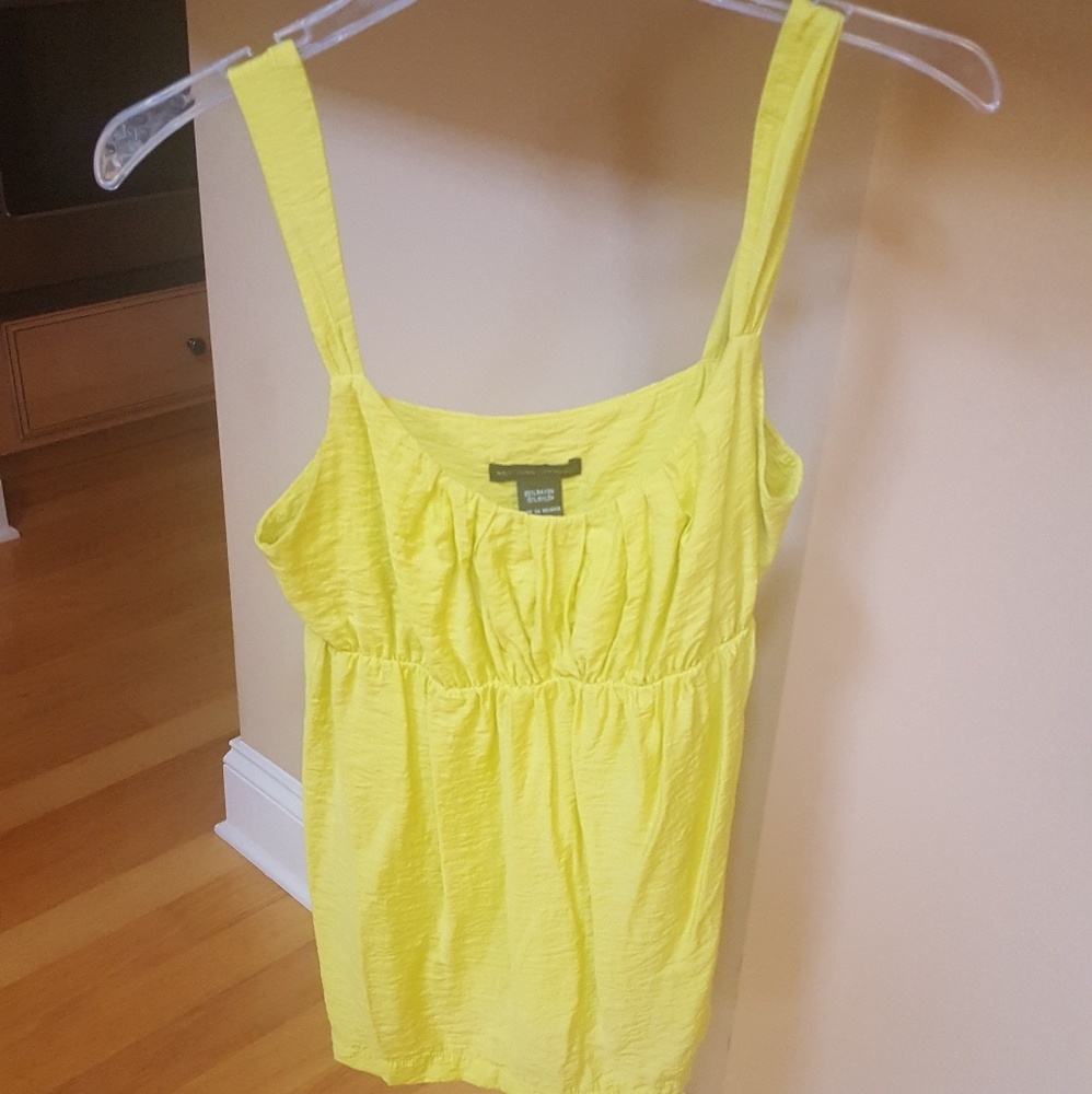 New York & Co XS Neon Yellow Sleeveless Tank Top